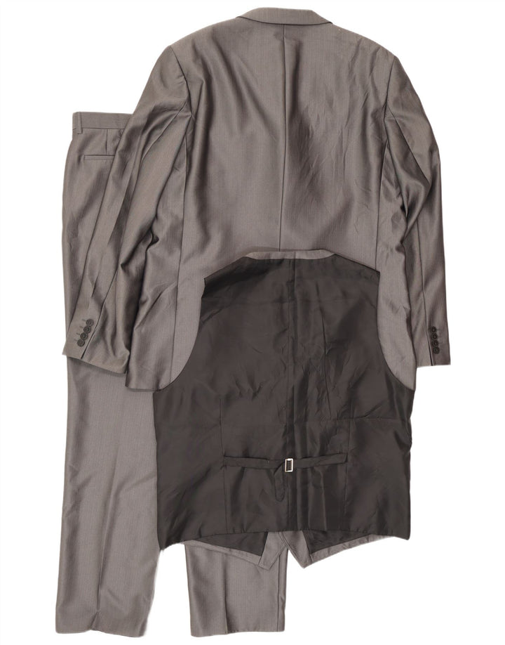 Angelo Litrico Mens 3 Piece Suit IT 56 3XL W42 L34 Grey Polyester