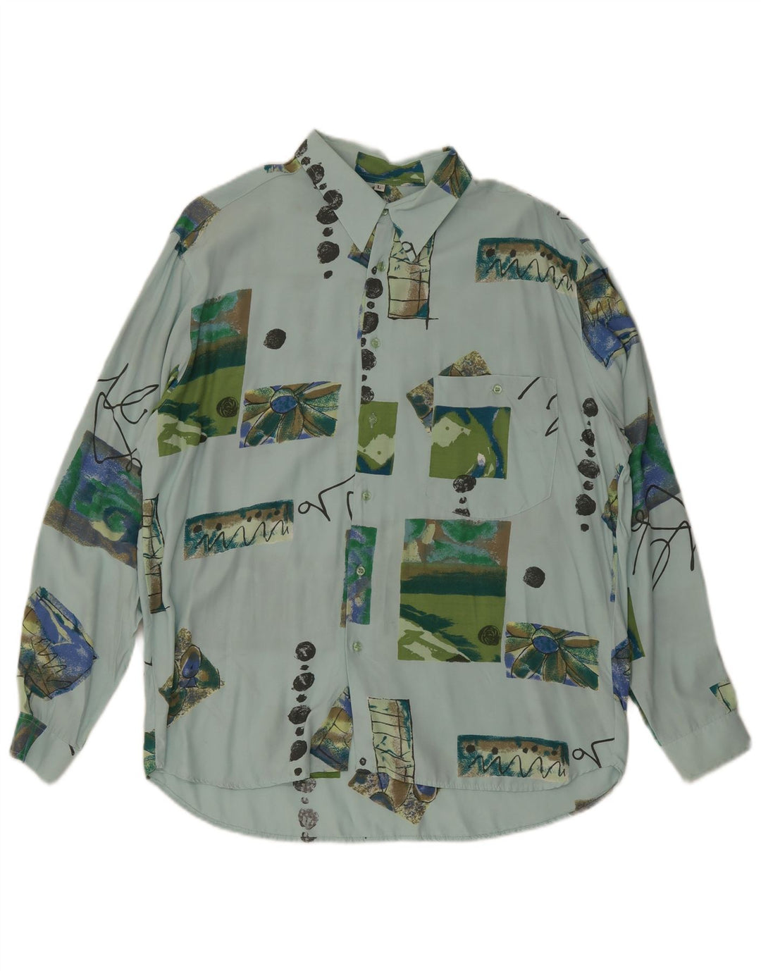 Nazzareno G. Camicia Uomo Large Patchwork Blu