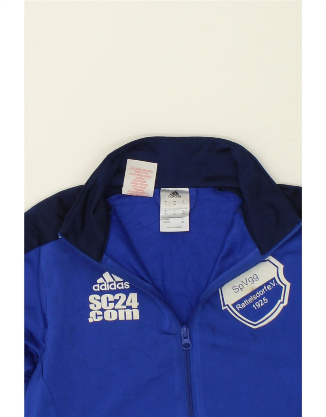 ADIDAS Boys Graphic Tracksuit Top Jacket 11-12 Years Large Blue Vintage Adidas and Second-Hand Adidas from Messina Hembry 