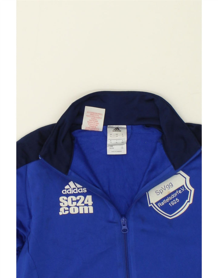 ADIDAS Boys Graphic Tracksuit Top Jacket 11-12 Years Large Blue Vintage Adidas and Second-Hand Adidas from Messina Hembry 