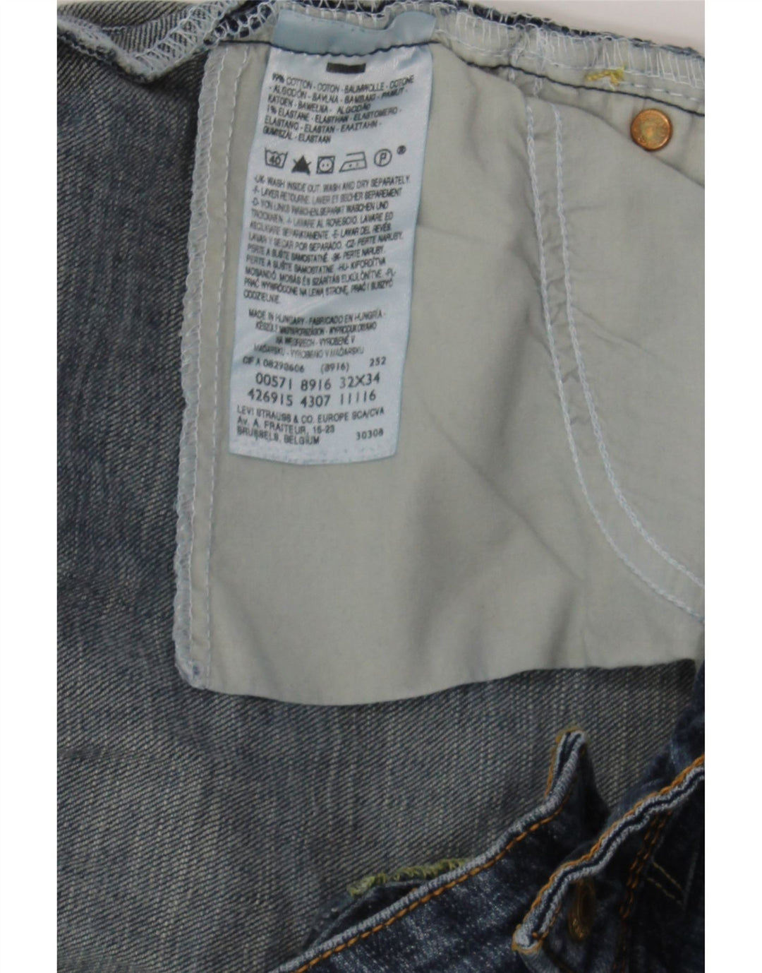 LEVI'S Womens 571 Regular Slim Jeans W32 L34 Blue Cotton Vintage Levi's and Second-Hand Levi's from Messina Hembry 