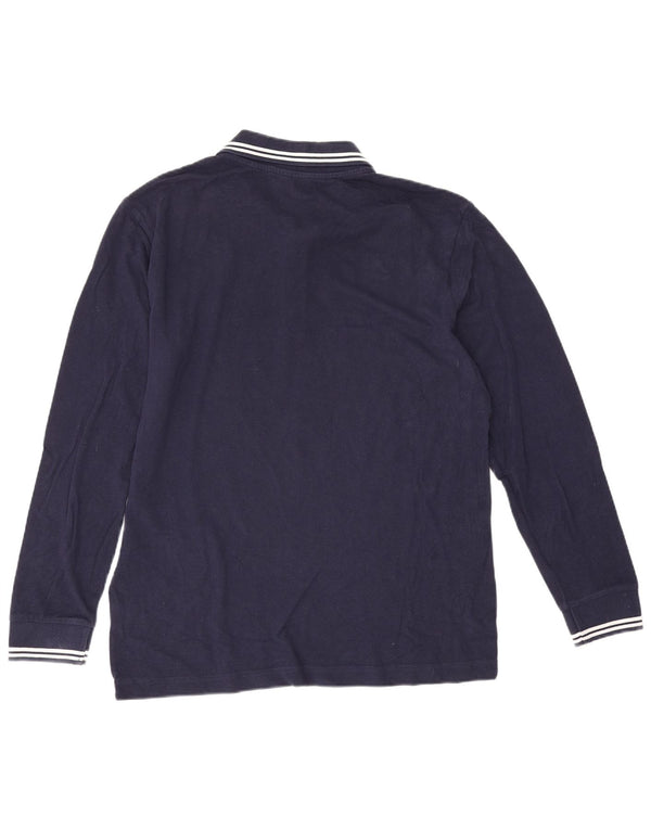 Polo Kappa da uomo a maniche lunghe, taglia grande, in cotone a righe blu navy