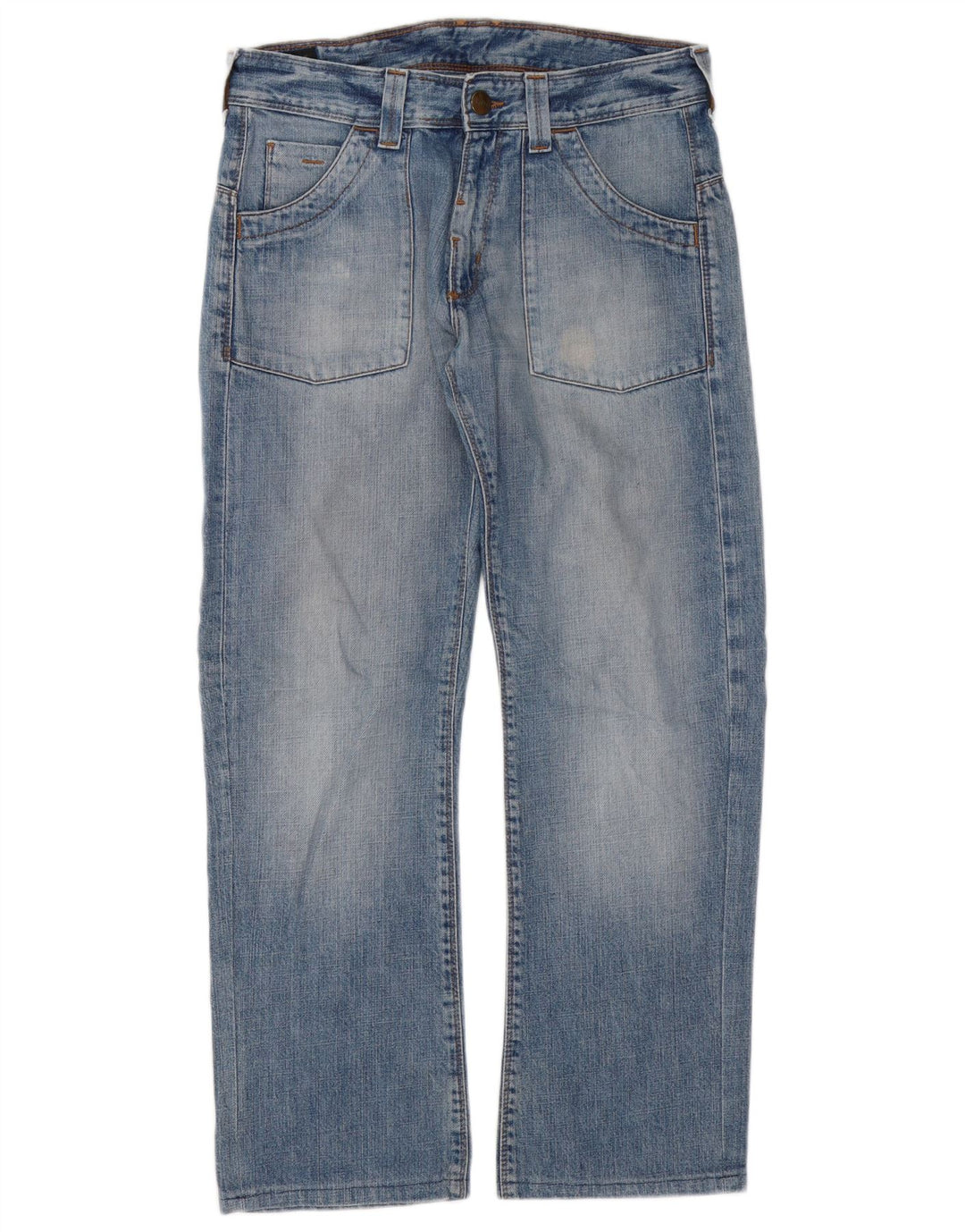 Lee Mens Dillon Patch Straight Jeans W30 L29 Blue Cotton