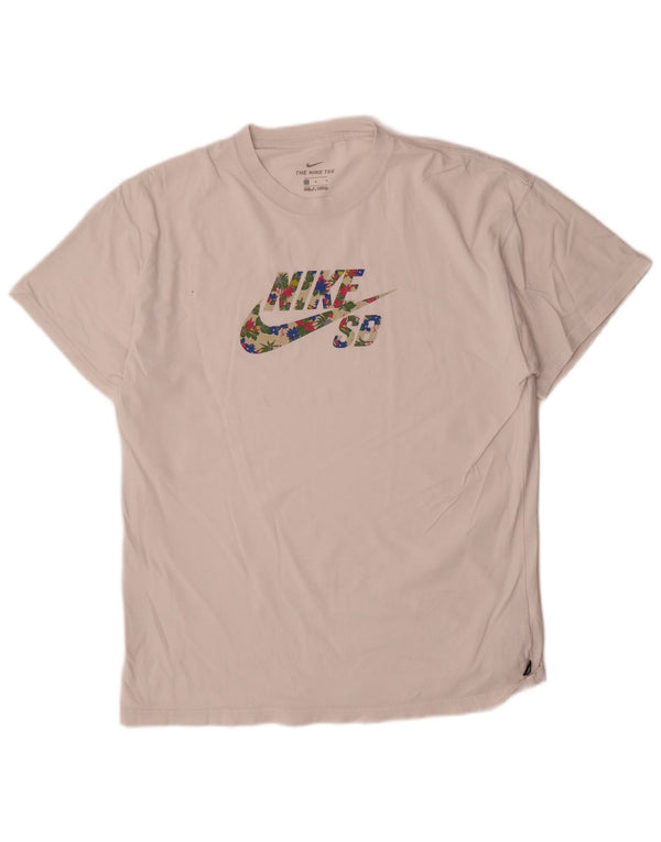 Nike T-shirt graphique pour homme en coton blanc moyen