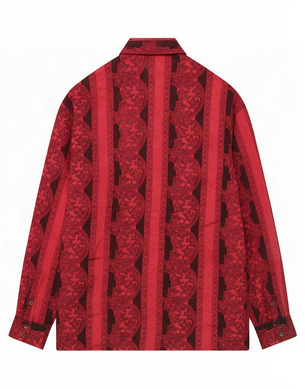 Camicia da uomo Chevalier in poliestere a righe rosse medie