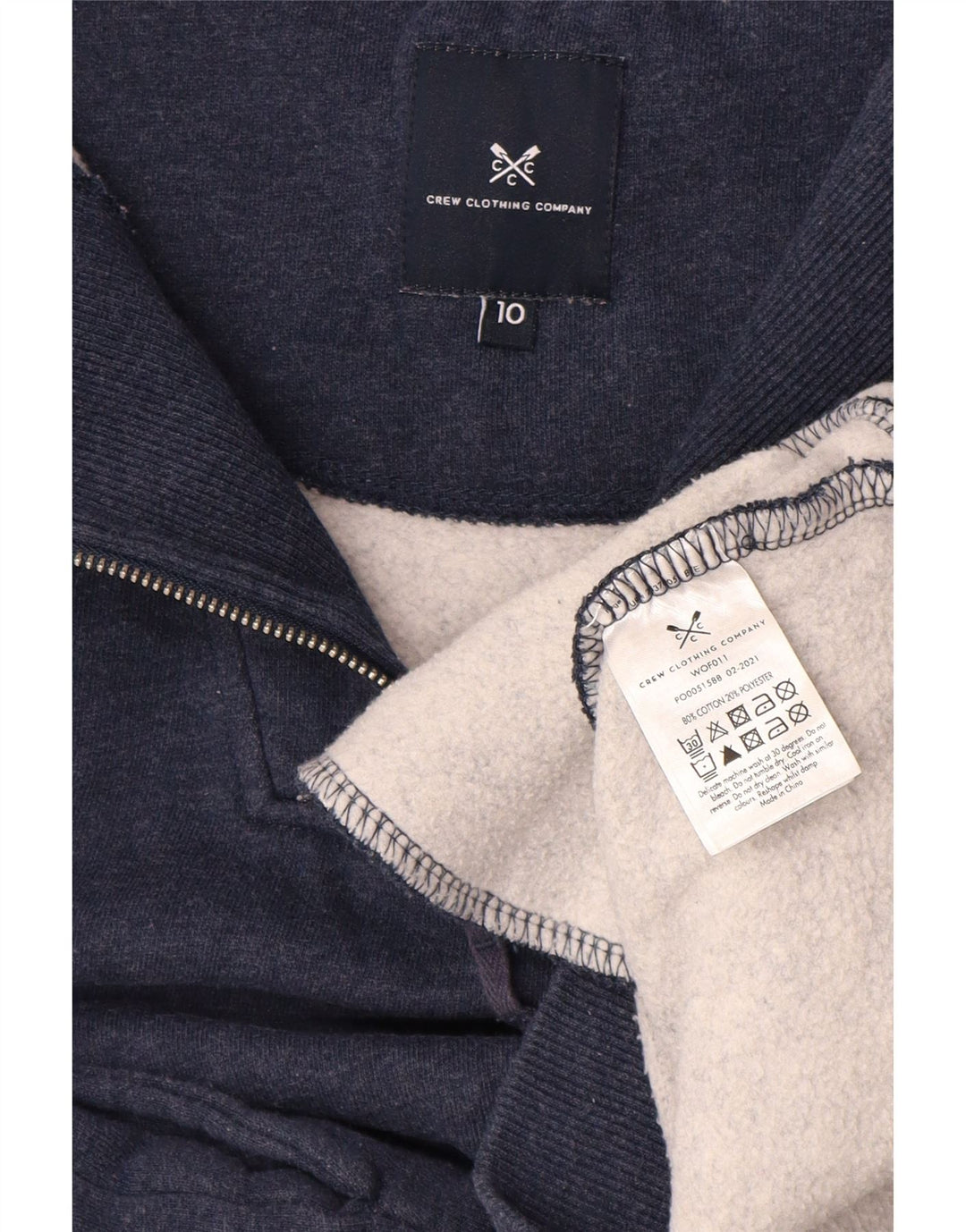 CREW CLOTHING Womens Oversized Sweatshirt Jumper UK 10 Small Navy Blue