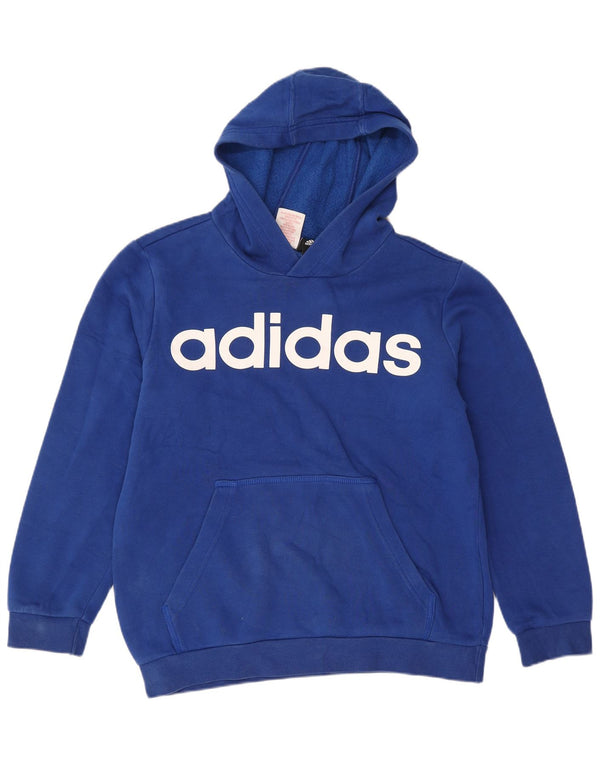 Felpa con cappuccio grafica da ragazzo Adidas 11-12 anni blu sportiva