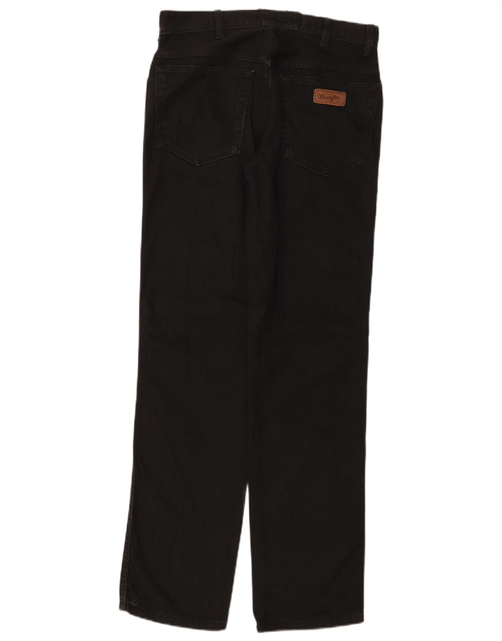 Wrangler Mens Straight Jeans W30 L32 Black Cotton