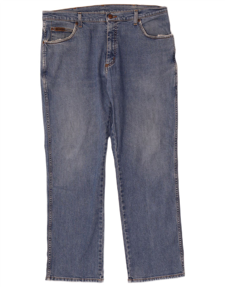 Wrangler Mens Texas Stretch Straight Jeans W36 L30 Blue Cotton