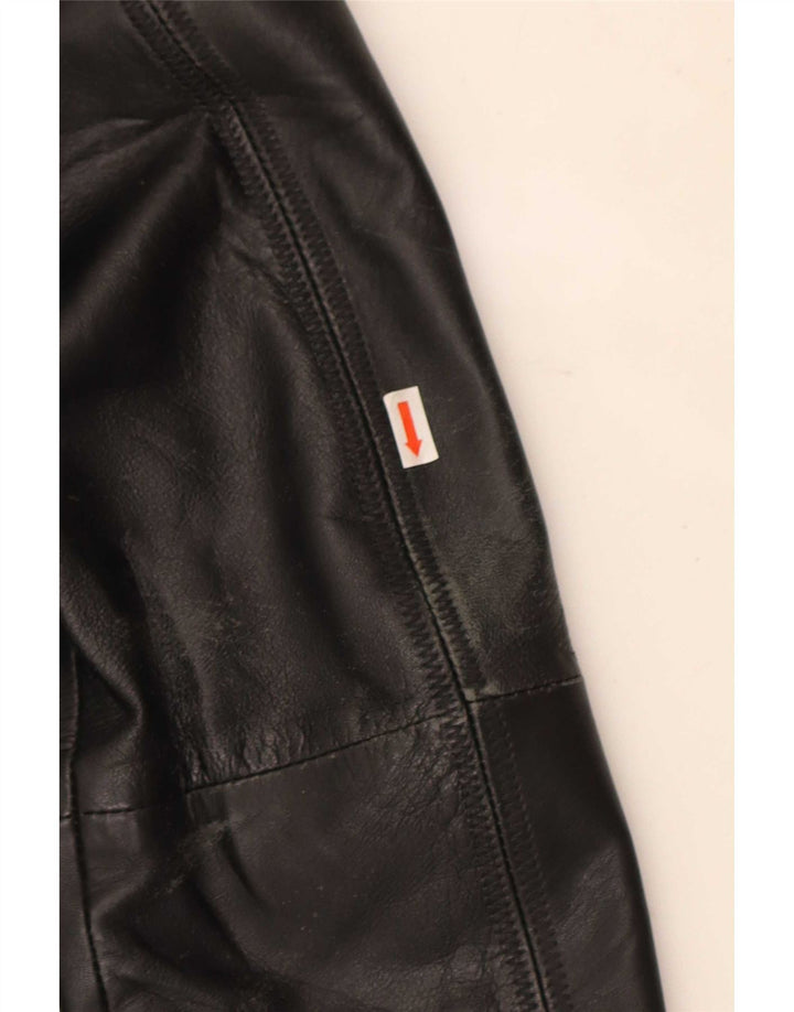 J.J.Scott Chaqueta Blazer de Cuero con 3 Botones para Mujer IT 42 Medium Black