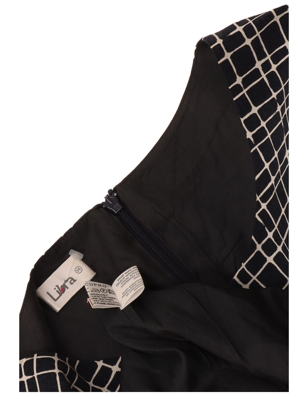Libra Robe fourreau sans manches pour femme UK 44 en coton à carreaux bleu marine moyen