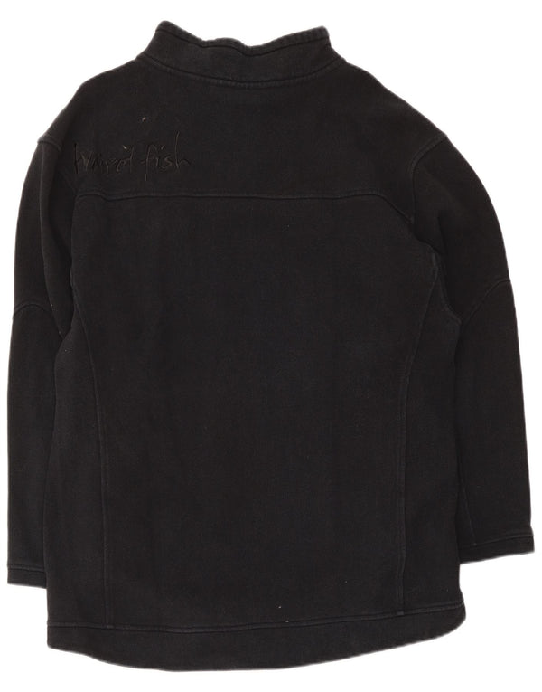 Weird Fish Mens Graphic Zip Neck Sweatshirt Jumper Large Black Cotton