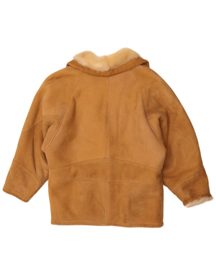 Conbipel Womens Oversized Shearling Jacket IT 42 Medium Brown