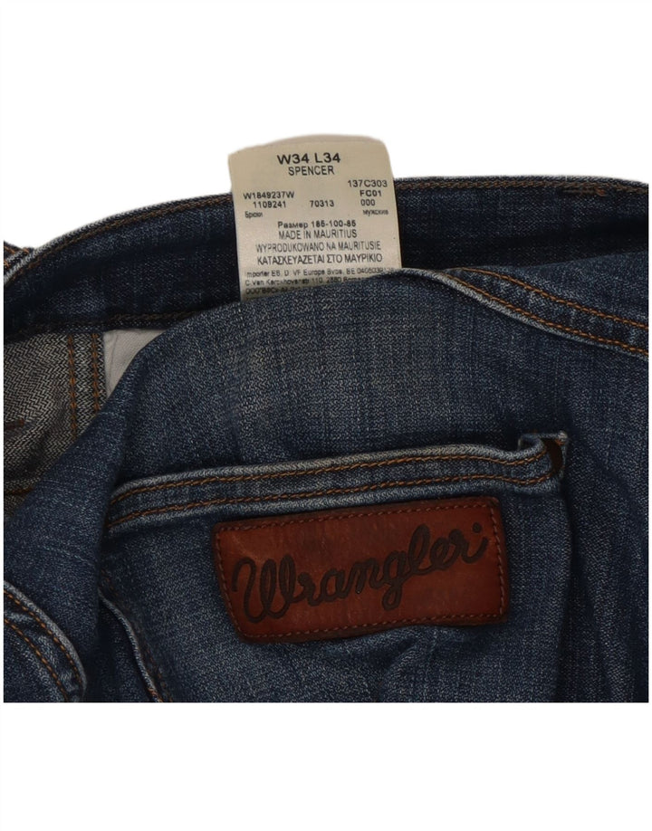 Wrangler Mens Spencer Straight Jeans W34 L29 Blue Cotton