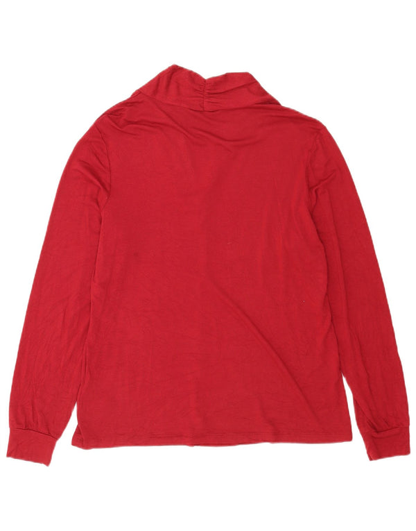 Tchibo Womens Oversized Top Long Sleeve EU 36/38 Small Red Viscose