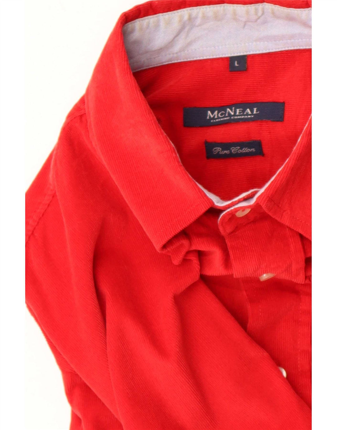 McNeal Mens Corduroy Shirt Large Red Cotton