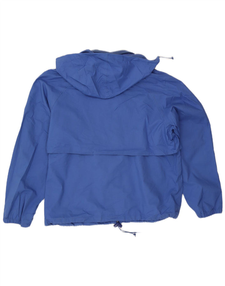 Eddie Bauer Mens Hooded Rain Jacket UK 40 Large Blue Polyester