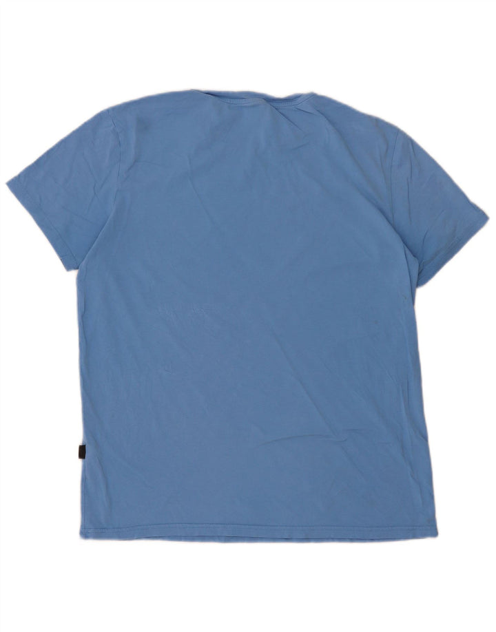 Hugo Boss Mens Graphic T-Shirt Top Large Blue Cotton