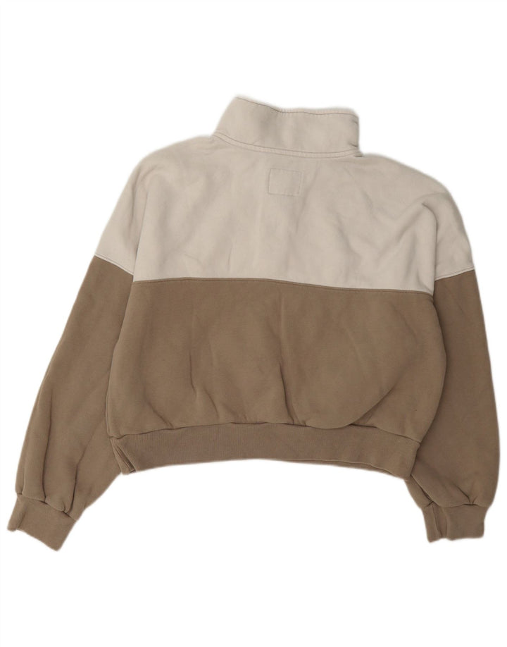 Abercrombie & Fitch Womens Crop Sweatshirt Jumper UK 14 Medium Grey