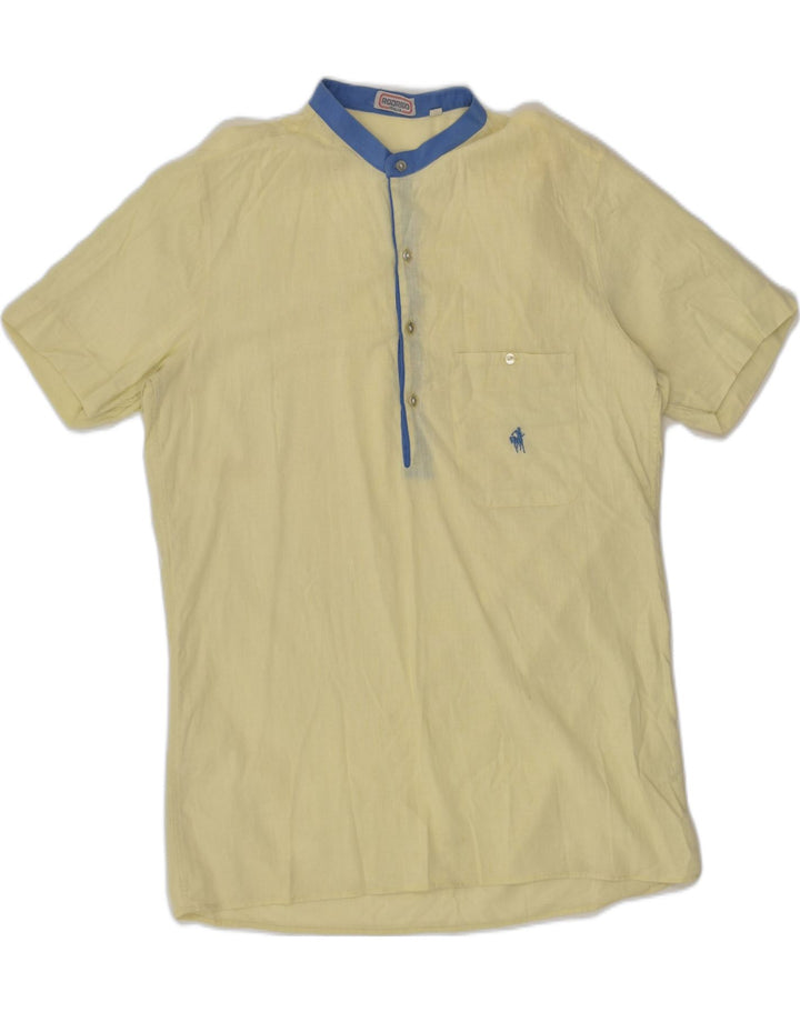 RODRIGO Mens Short Sleeve Pullover Shirt Size 39 Medium Yellow | Vintage Rodrigo | Thrift | Second-Hand Rodrigo | Used Clothing | Messina Hembry 