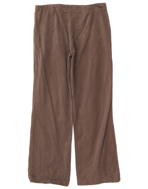Pantaloni casual a gamba larga da donna Toast UK 14 Large W34 L32 Cotone marrone