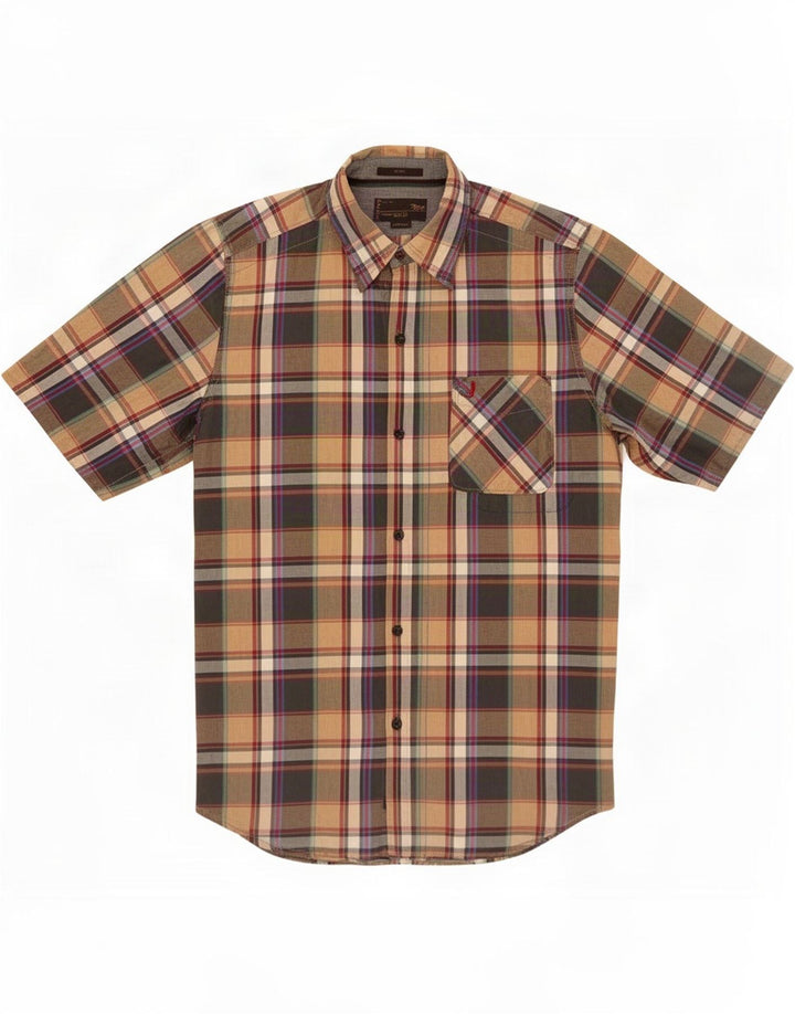 Marlboro Classics Kortærmet skjorte til kvinder Medium Beige Plaid