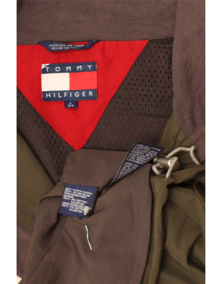 Tommy Hilfiger Mens Utility Jacket UK 40 Large Khaki Colourblock Polyester