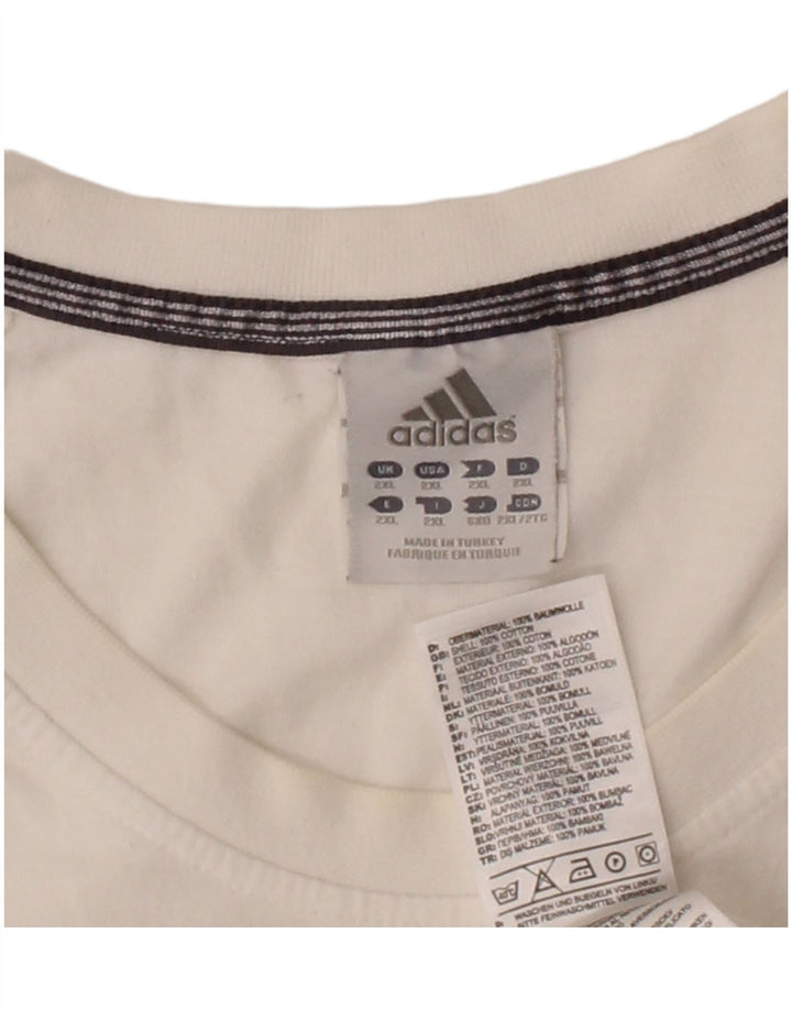 ADIDAS Mens T-Shirt Top 2XL White Cotton