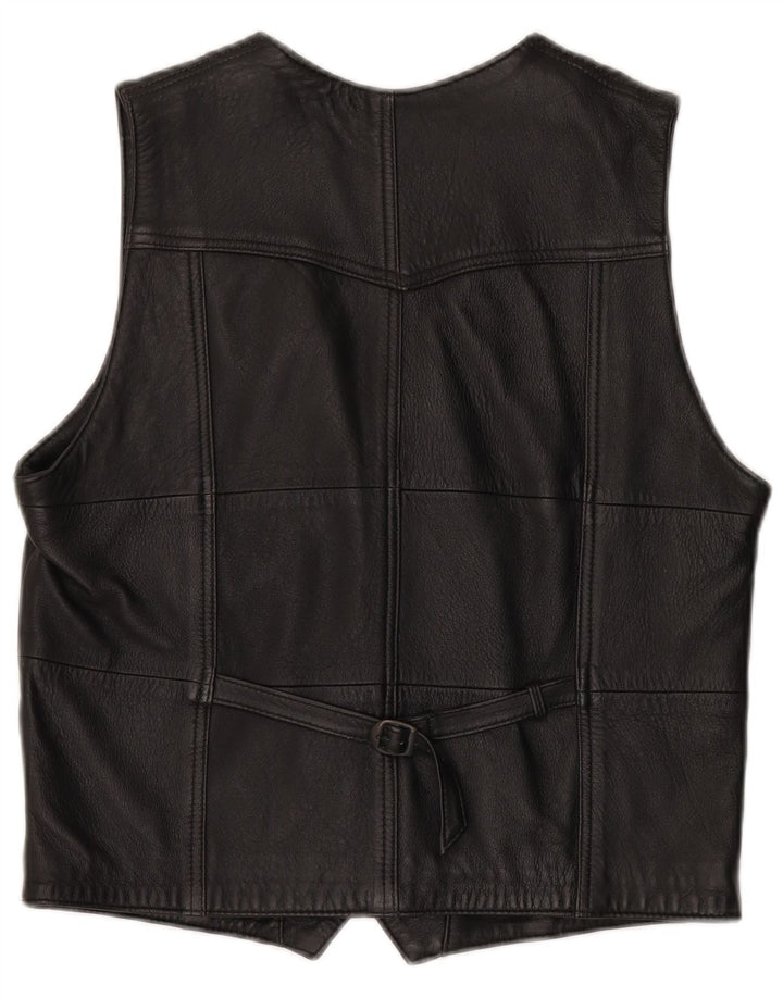 Vintage Herren Lederweste IT 48 Mittelschwarzes Leder