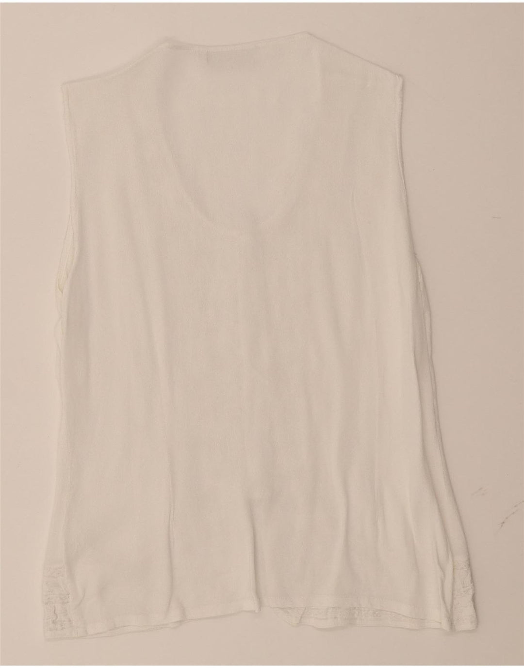 HENNES Womens Sleeveless Shirt Blouse IT 42 Medium White Viscose Vintage Hennes and Second-Hand Hennes from Messina Hembry 
