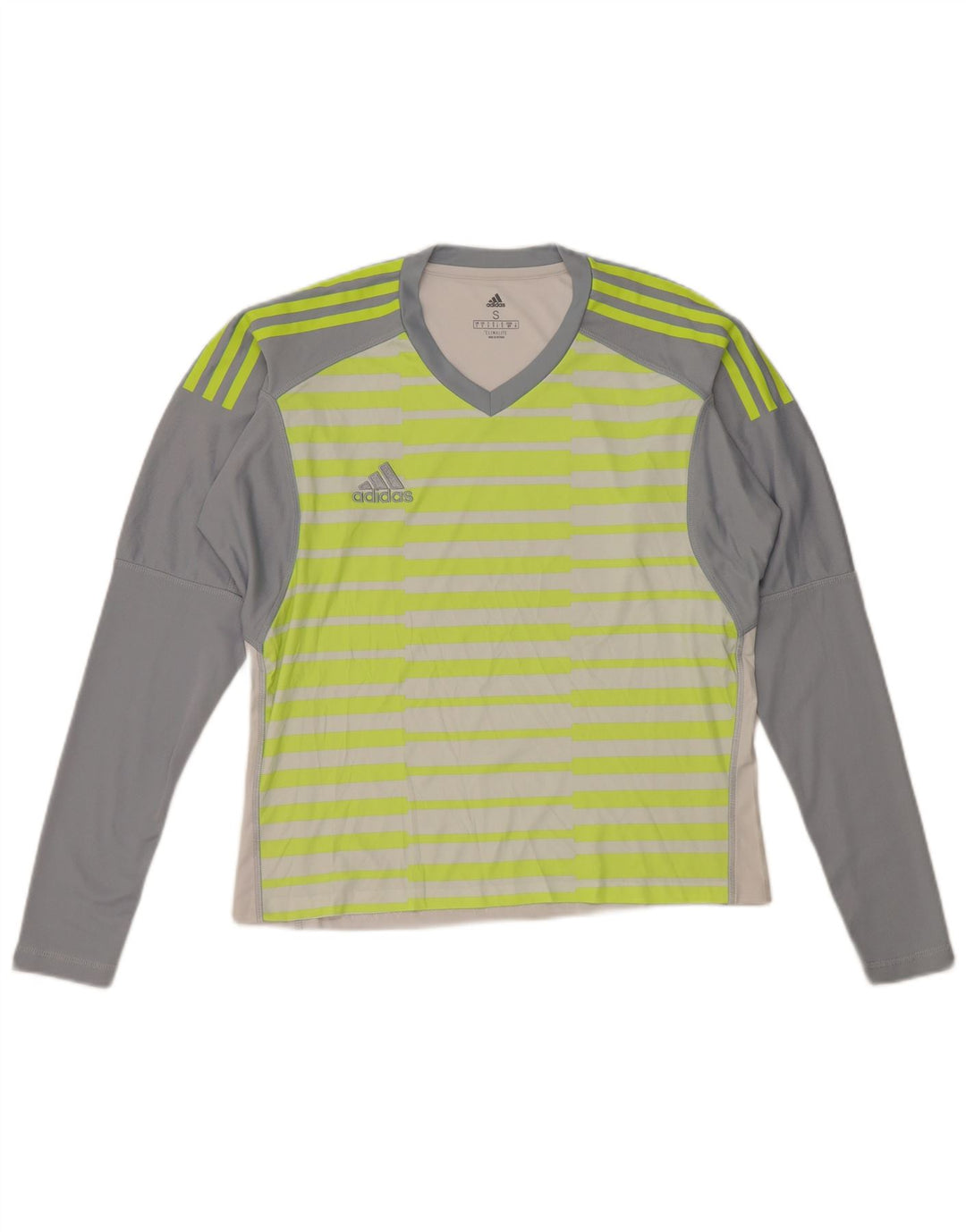 ADIDAS Womens Climalite Oversized Top Long Sleeve UK 10 Small Grey Striped
