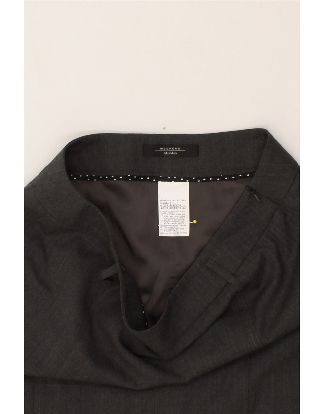 MAX MARA Womens Weekend Pencil Skirt UK 12 Medium W30  Grey Virgin Wool Vintage Max Mara and Second-Hand Max Mara from Messina Hembry 