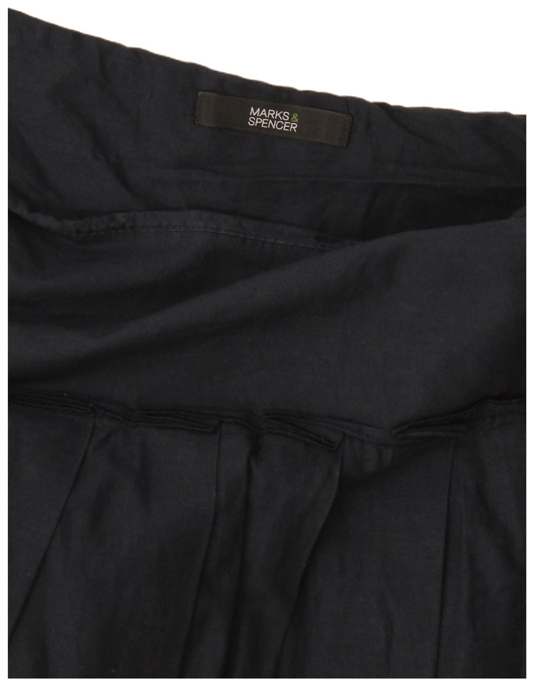 Marks & Spencer Womens Pleated A-Line Skirt W30 Medium  Navy Blue Floral