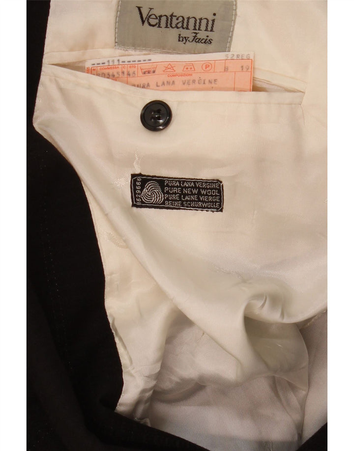 VENTANNI Giacca Blazer Doppiopetto Uomo IT 52 XL Gessato Nero