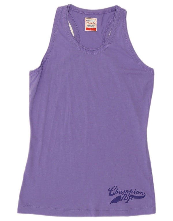 Champion Womens Heritage Fit Vest Top UK 14 Large Purple