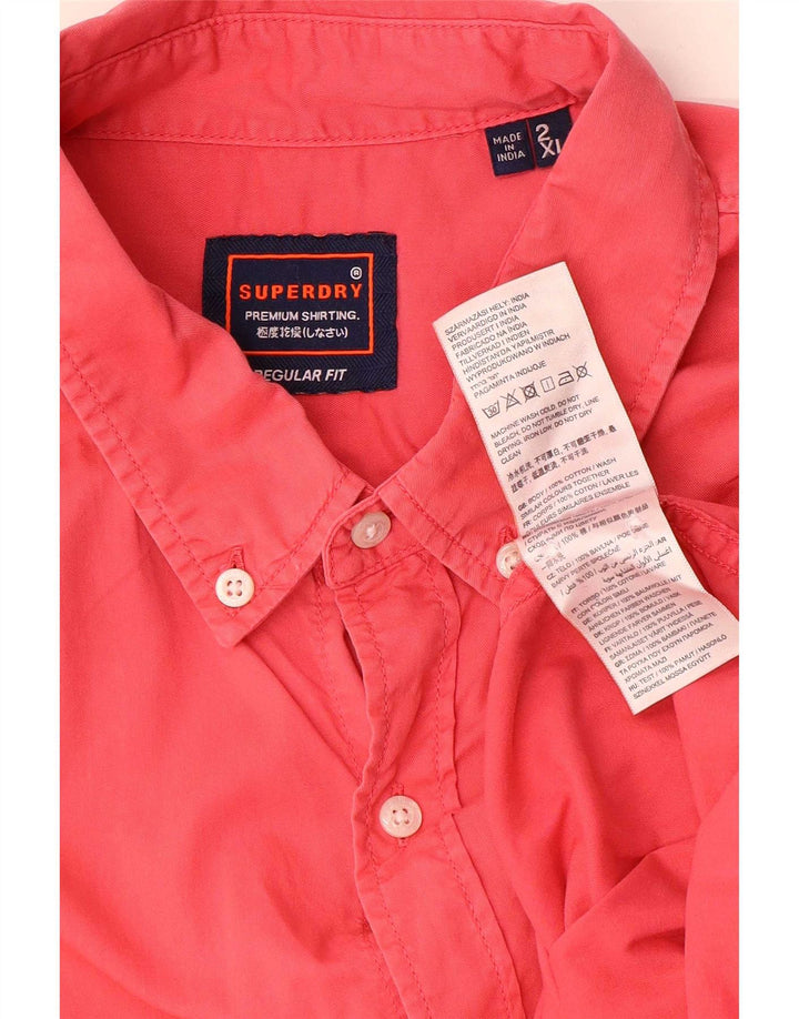 Superdry Mens Regular Fit Shirt 2XL Red Cotton