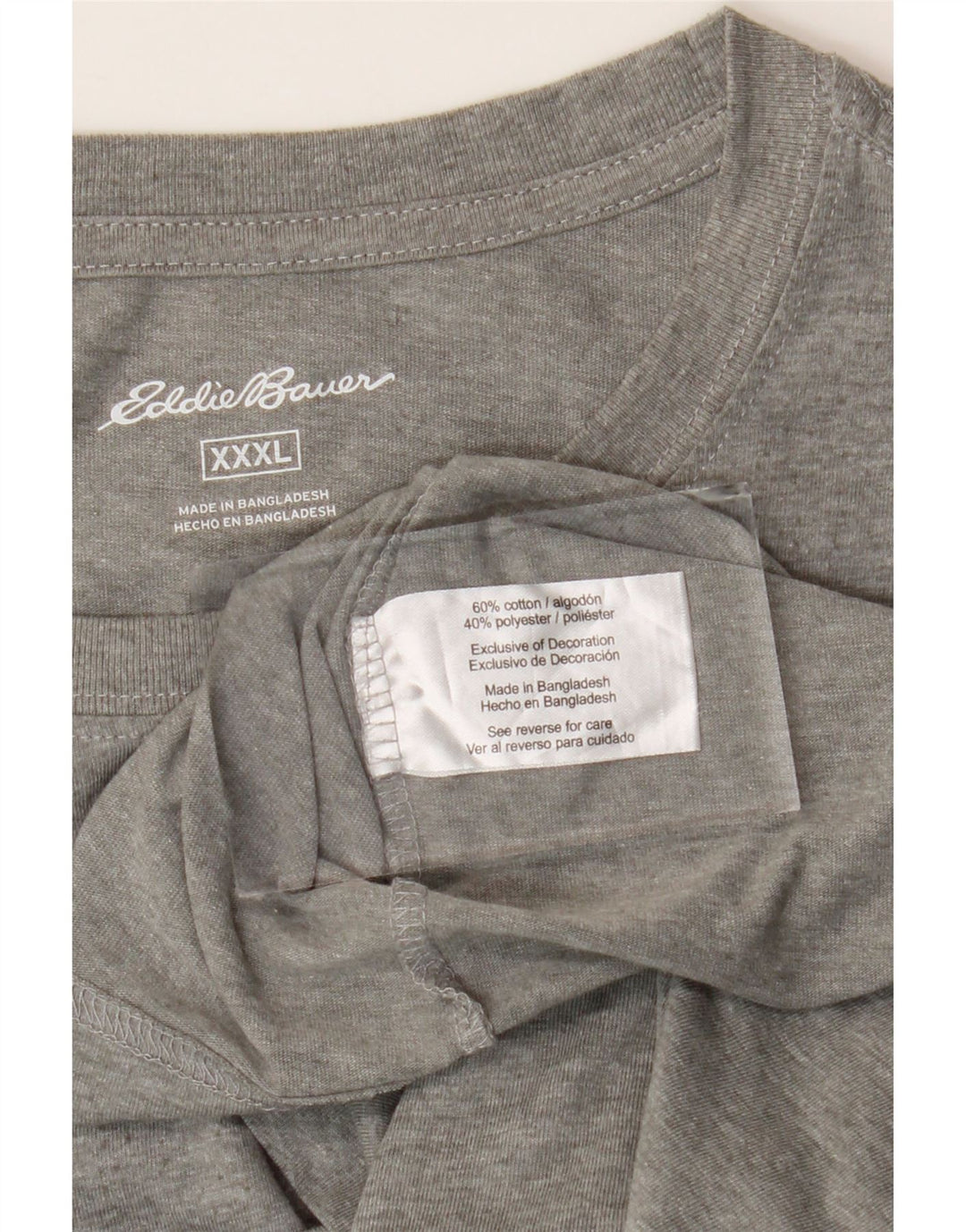 Eddie Bauer Mens T-Shirt Top 3XL Grey Cotton