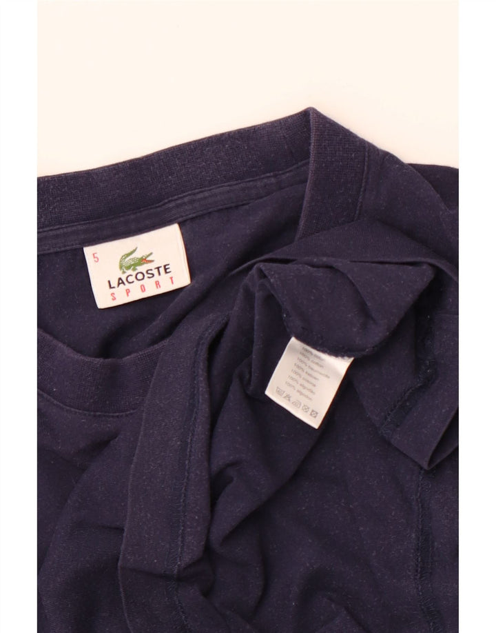 LACOSTE Mens T-Shirt Top Size 5 Large Navy Blue Cotton
