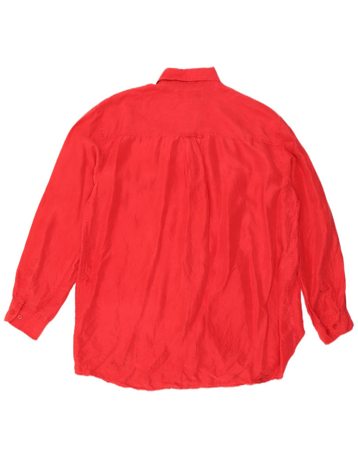 VINTAGE Mens Shirt Medium Red Silk