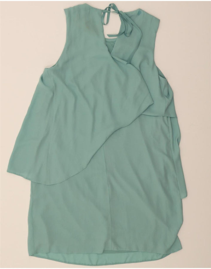 DEBENHAMS Womens Peplum Dress UK 16 Large  Turquoise Polyester Vintage Debenhams and Second-Hand Debenhams from Messina Hembry 