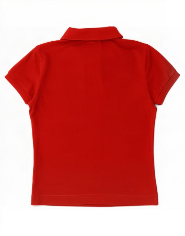 Lacoste Damen Poloshirt Größe 40 Mittelrote Baumwolle