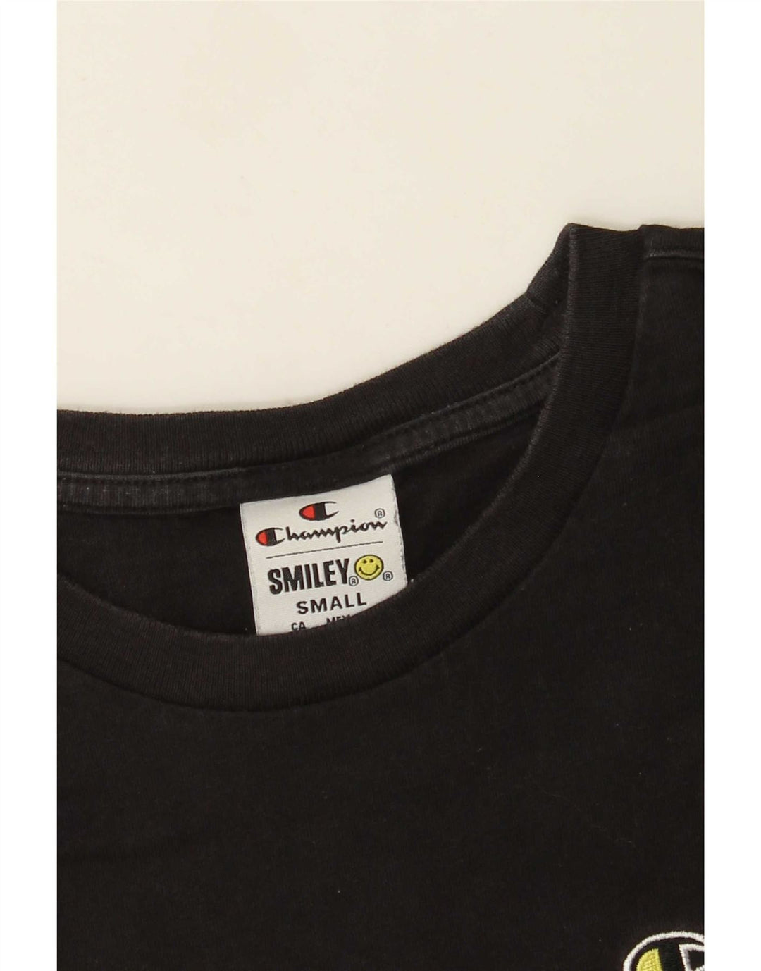 Maglietta Champion da uomo con smiley, piccola, nera