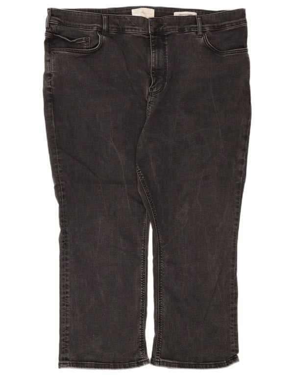 Marks & Spencer Damen-Jeans mit hoher Taille, ausgestellt, US 22, 3XL, W44, L22, Schwarz