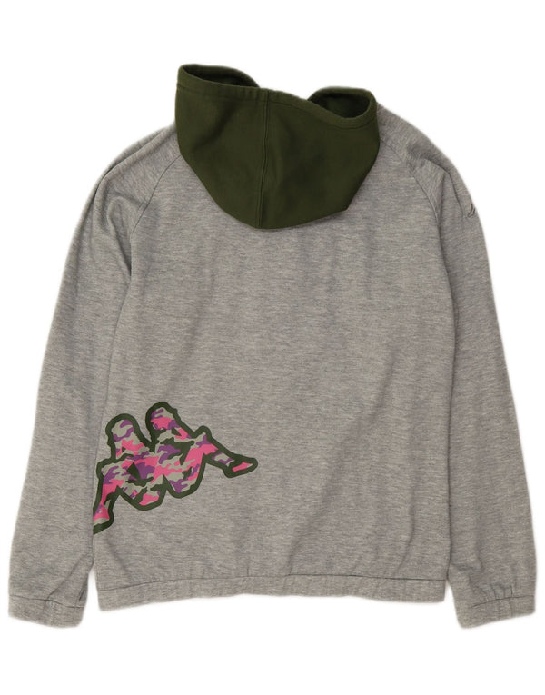 Kappa Dame grafisk hættetrøje Sweater UK 14 Medium Grey Colourblock