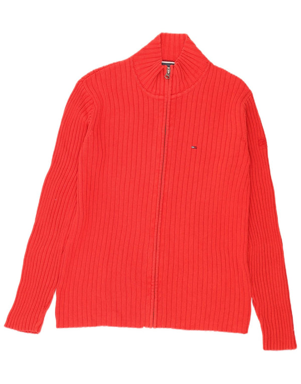 Tommy Hilfiger Mens Full Zip Cardigan Sweater XL Red Cotton