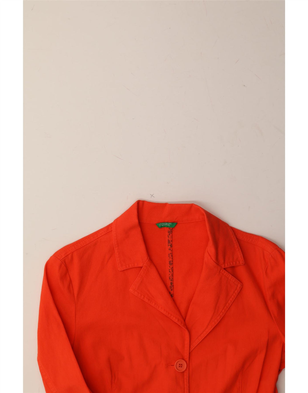 BENETTON Womens 3 Button Blazer Jacket IT 44 Medium Orange Cotton Vintage Benetton and Second-Hand Benetton from Messina Hembry 