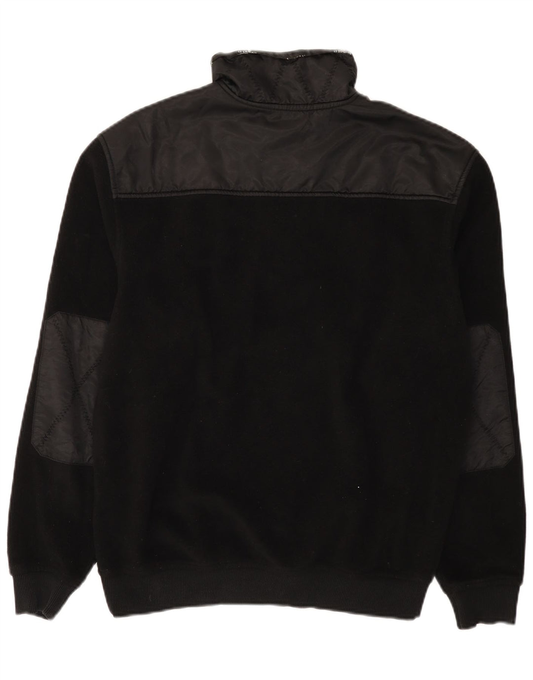 Bugatti Herren-Fleecepullover mit Reißverschluss am Hals, groß, aus schwarzem Polyester