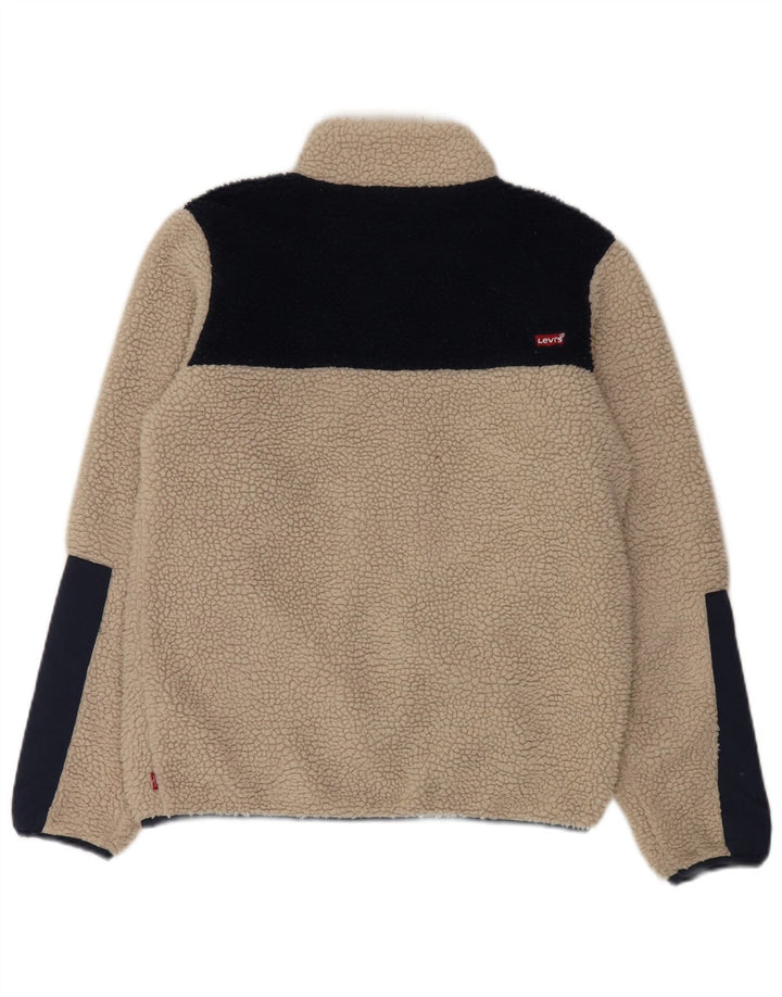 Флисовая куртка Levi's для мальчиков 15–16 лет, бежевый, полиэстер с цветными блоками