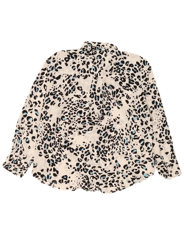 Marks & Spencer Blusa para mujer UK 46 Grande Estampado animal blanco