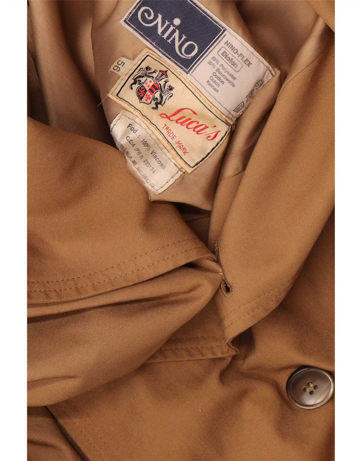 NINO Mens Trench Coat UK 40 Grande Poliéster Bege